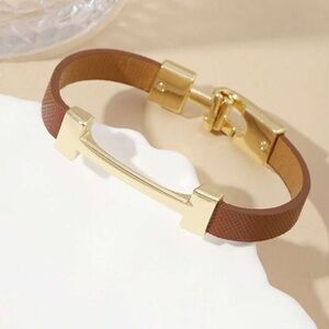 Elegant Gold and Brown Bracelet